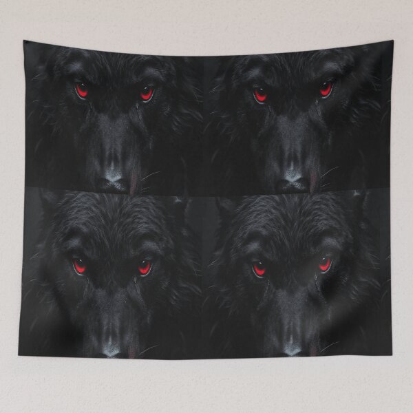 Item preview, Glowing Red Eyes Wolf Art designed and sold by NovaDigitalArt45.
