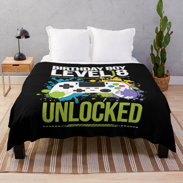 Item preview, Level 8 Unlocked Video Game 8th Birthday Gamer Boys designed and sold by MythWoot.