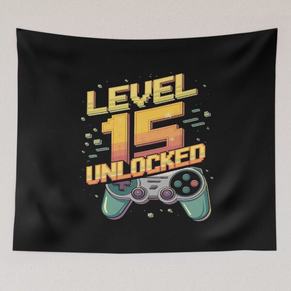 Item preview, Level 15 Unlocked 15th Birthday Gamer 15 Year Old Boys  designed and sold by MythWoot.