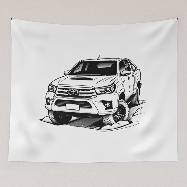 Item preview, Black & White Pickup Truck Illustration – Bold Line Art designed and sold by JaaGo PopLab.