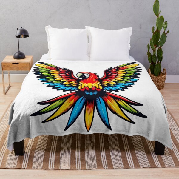 Item preview, Tropical Parrot in Flight Design designed and sold by DrawDrip.