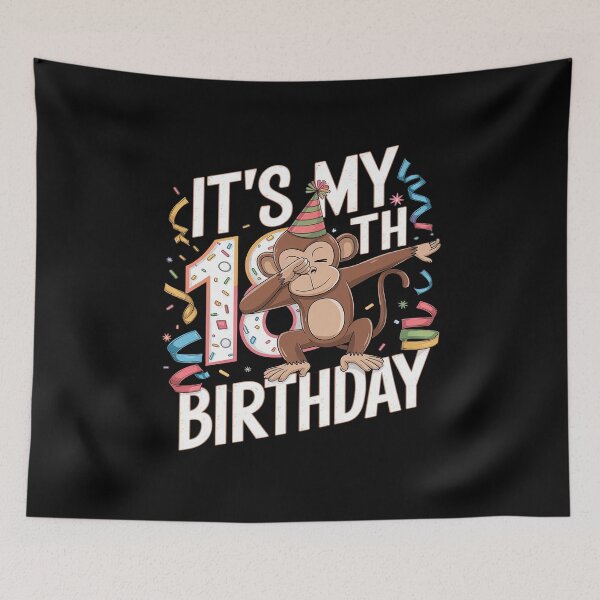 Item preview, Its My 18th Birthday Monkey  designed and sold by PowAcademy.