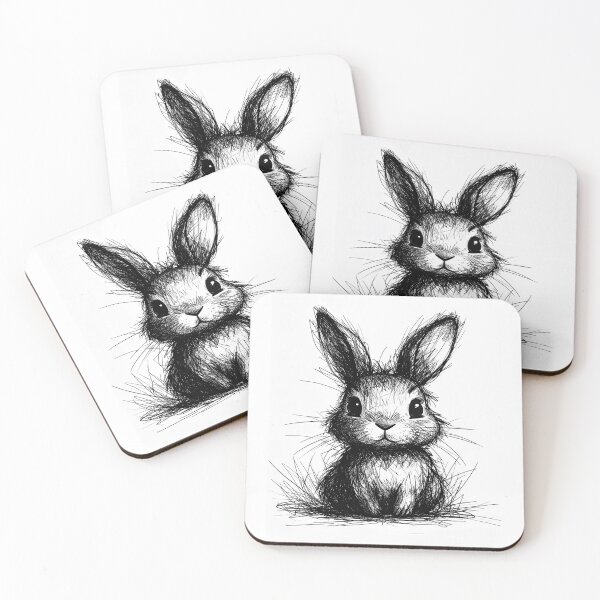 Item preview, Scribble bunny portrait designed and sold by LiskoDesign.