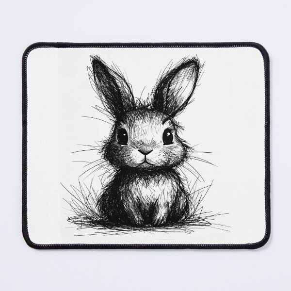 Item preview, Scribble bunny portrait designed and sold by LiskoDesign.