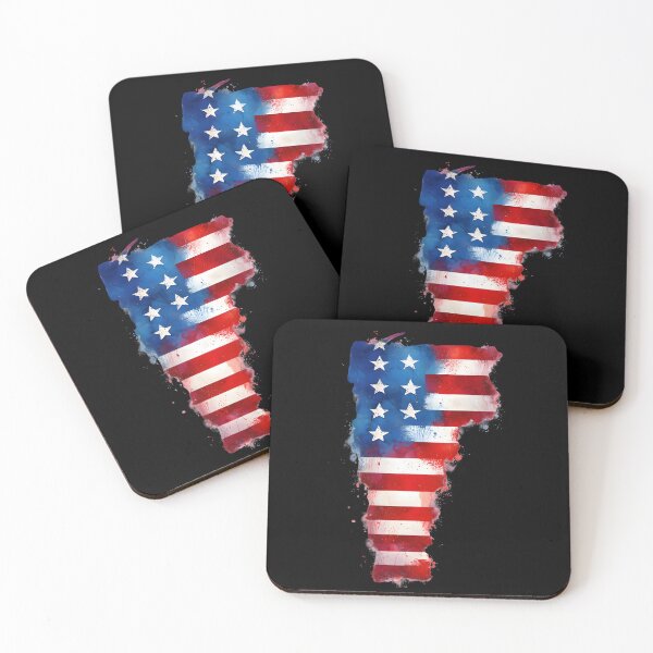 Item preview, Vermont Stars & Stripes State Silhouette – Distressed Americana designed and sold by Paper Drip.