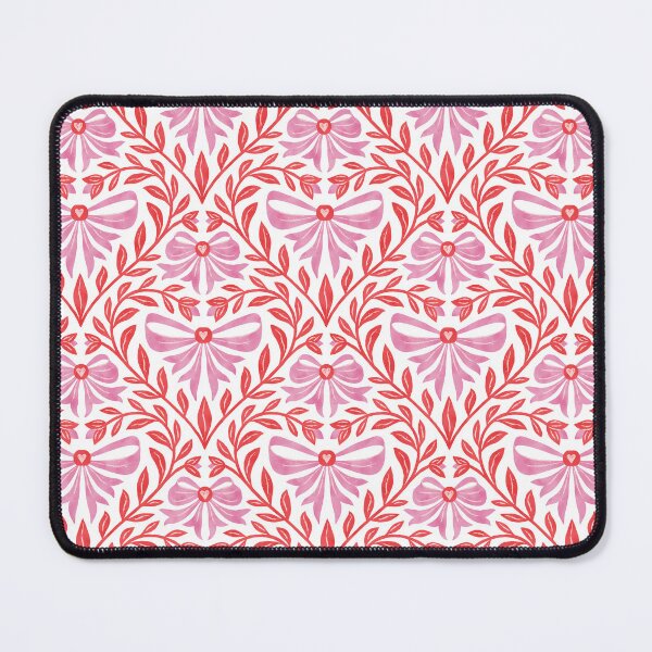 Item preview, Heart bows, coquette pattern in red and pink designed and sold by Miss-Belle.