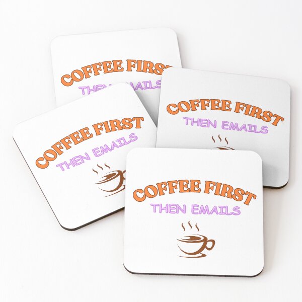 Item preview, Coffee First Then Emails – Office Mindset Typography Design designed and sold by madwordlab.