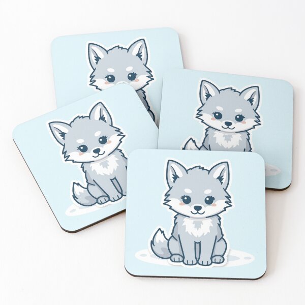 Item preview, Cute Blue Wolf Puppy – Baby Wolf Illustration designed and sold by soletstudio.