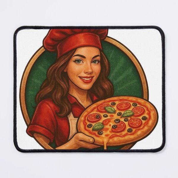 Item preview, Vintage Italian pizzaiola logo with pizza in green and gold emblem designed and sold by Creative88Art.