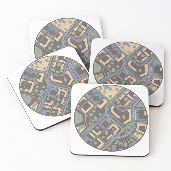 Item preview, Abstract Circular Urban Pattern – Modern Geometric City Art designed and sold by VibePrintsHub.