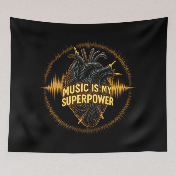 Item preview, Music Is My Superpower - Anatomical Heart Design designed and sold by MKreative Studio.