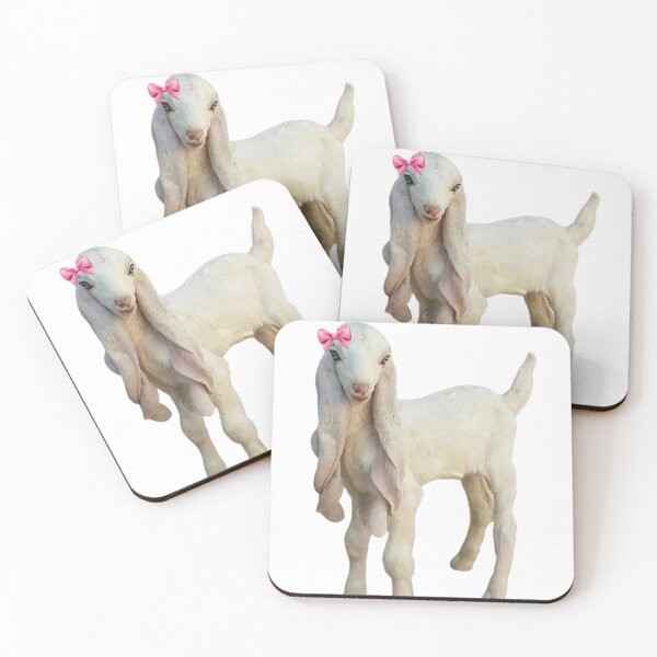 Item preview, Nubian Goat with Pink Ribbon - Cute Farm Animal Picture designed and sold by Neymarzzzz.