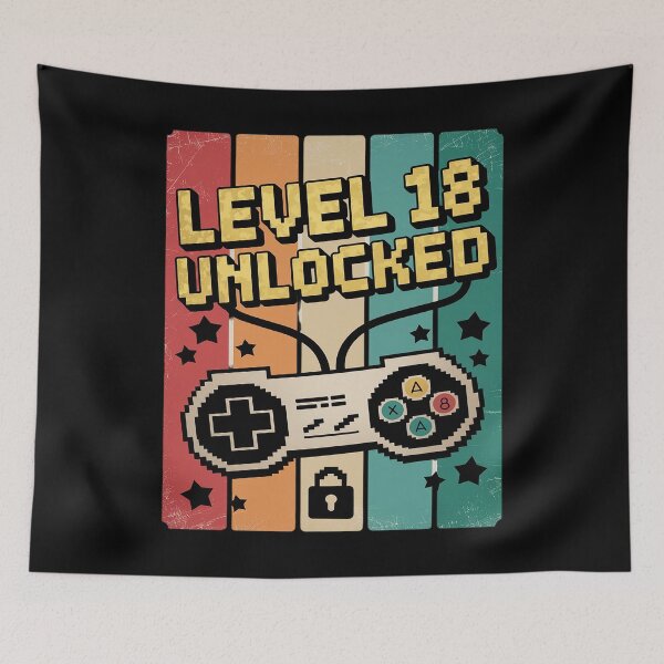 Item preview, Level 18 Unlocked Video Gamer 18th Birthday  designed and sold by PowAcademy.