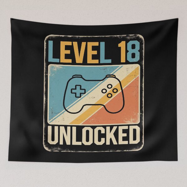 Item preview, Level 18 Unlocked 18 Year Old Level 18 Birthday  designed and sold by AquaKiev.