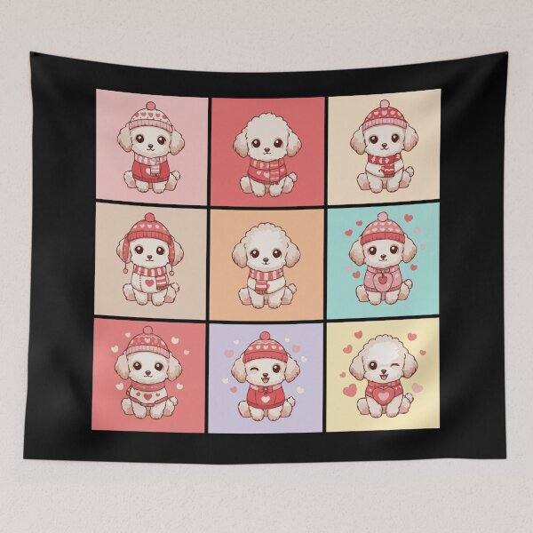 Item preview, Cute Valentine Teacup Poodle Illustration – Love Gift for Dog Lovers designed and sold by The Real Life Symphony.
