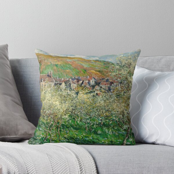 Item preview, Flowering Plum Trees by Claude Monet: Impressionist Countryside Landscape Poster designed and sold by artofuniverse.