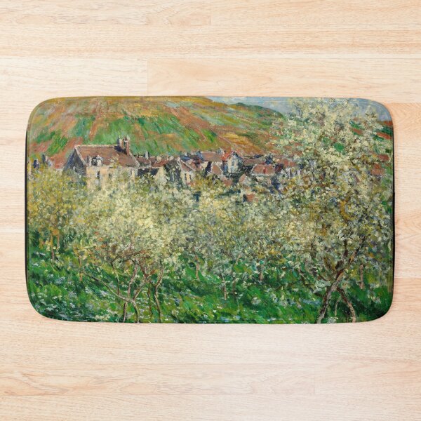 Item preview, Flowering Plum Trees by Claude Monet: Impressionist Countryside Landscape Poster designed and sold by artofuniverse.