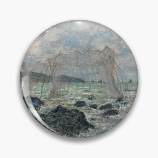 Item preview, Fishing Nets at Pourville by Claude Monet: Dramatic Coastal Impressionist Poster designed and sold by artofuniverse.