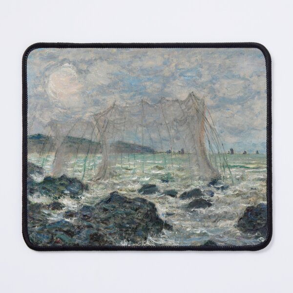Item preview, Fishing Nets at Pourville by Claude Monet: Dramatic Coastal Impressionist Poster designed and sold by artofuniverse.