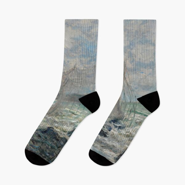 Item preview, Fishing Nets at Pourville by Claude Monet: Dramatic Coastal Impressionist Poster designed and sold by artofuniverse.