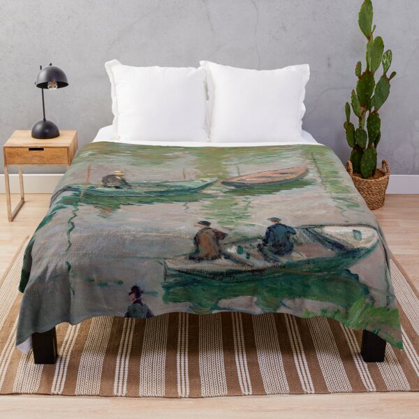 Item preview, Fisherman on the Seine Near Poissy by Claude Monet: Tranquil Impressionist River Scene designed and sold by artofuniverse.