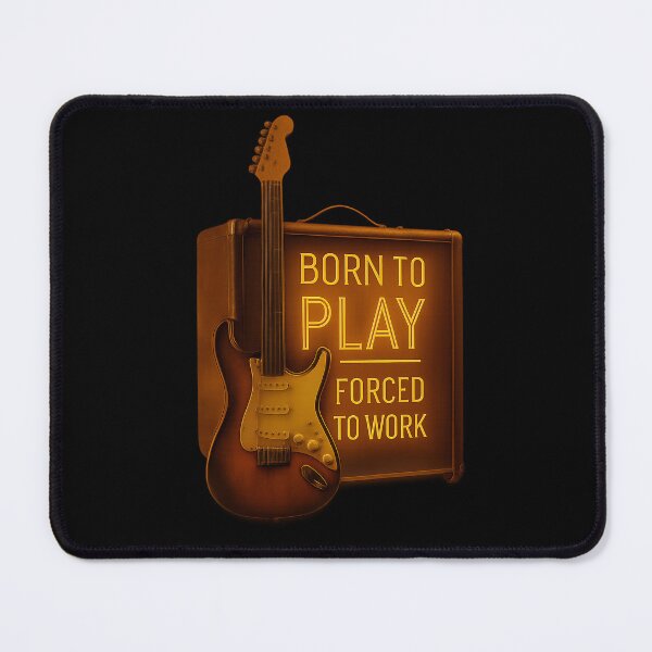 Item preview, Born to Play, Forced to Work - Electric Guitar Neon Art designed and sold by MKreative Studio.