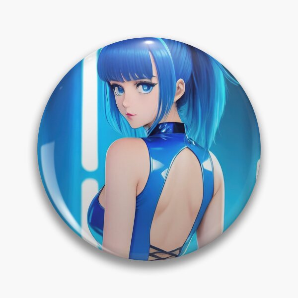 Item preview, Sexy anime blue latex wearing girl designed and sold by stereonut.