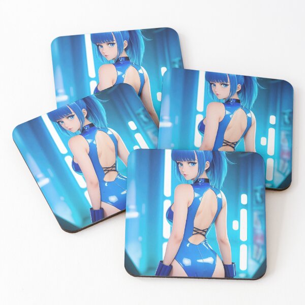 Item preview, sexy, anime, azul, látex, llevando, niña designed and sold by stereonut.