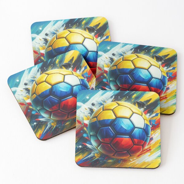 Item preview, Colombia Soccer Ball Art – Vibrant Football Painting in Colombian Flag Colors designed and sold by ssmg80.