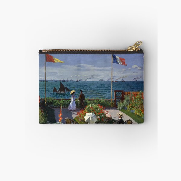 Artikelvorschau, Garten in Sainte-Adresse von Claude Monet: Sonnenbeschienenes impressionistisches Küstenplakat entworfen und verkauft von artofuniverse.