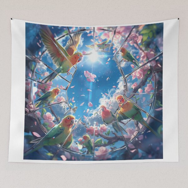 Item preview, Sunlit Chorus of Lovebirds designed and sold by DreamistStore.
