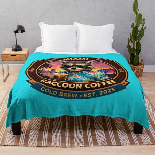 Item preview, Miami Raccoon Coffee Badge designed and sold by TytherleyTees.