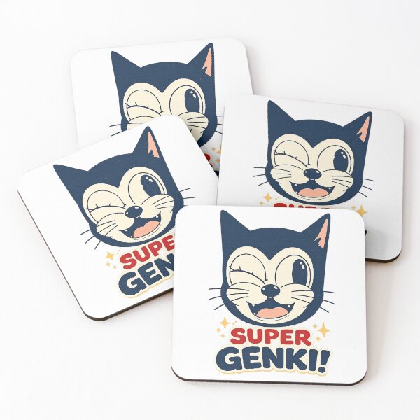 Item preview, Super Genki Kawaii Cat Shirt – Cute Japanese Aesthetic Anime-Style Cat Graphic Tee designed and sold by OreoStudio.