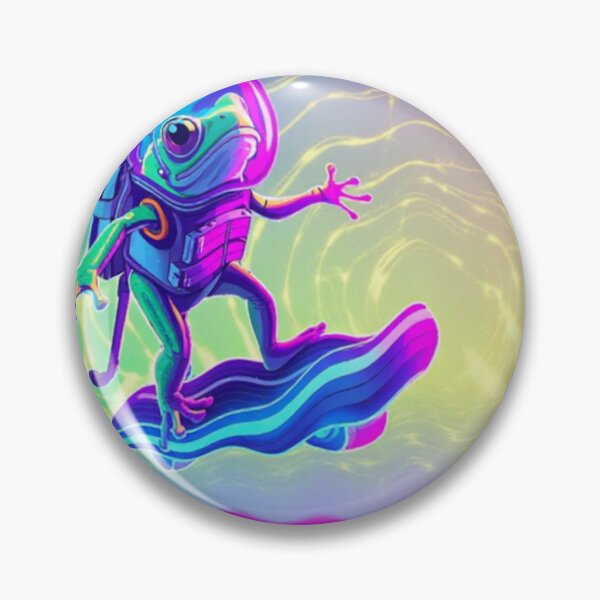 Item preview, Interdimensional Frog Rider – Cosmic Hoverboard Adventure designed and sold by LuxuryApparels.