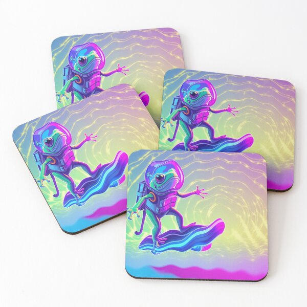 Item preview, Interdimensional Frog Rider – Cosmic Hoverboard Adventure designed and sold by LuxuryApparels.