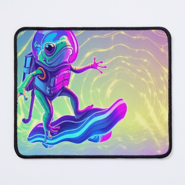 Item preview, Interdimensional Frog Rider – Cosmic Hoverboard Adventure designed and sold by LuxuryApparels.
