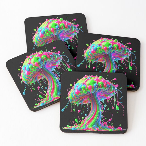 Item preview, Surreal Psychedelic Dripping Fungi - Colorful Melting Mushroom designed and sold by SHHCreations.