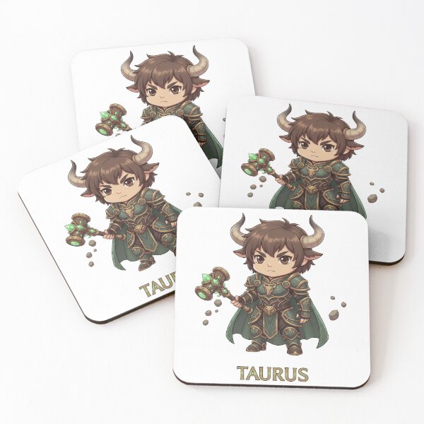 Item preview, Taurus Zodiac Earth Warrior - Cute Chibi Art designed and sold by WildWeave.