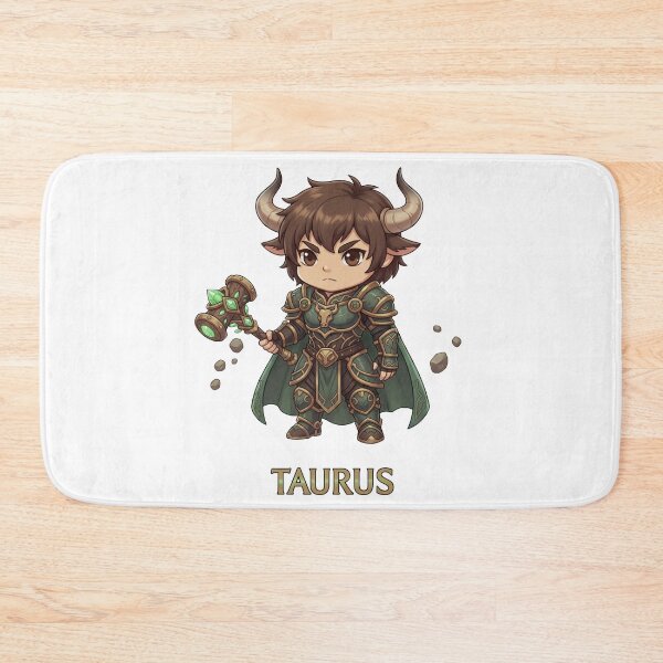 Item preview, Taurus Zodiac Earth Warrior - Cute Chibi Art designed and sold by WildWeave.