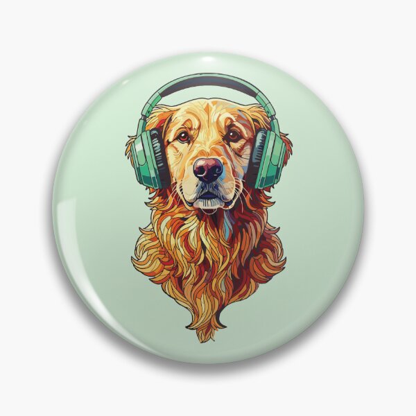 Item preview, Golden retriever with hearing aids mosaic designed and sold by designmari.