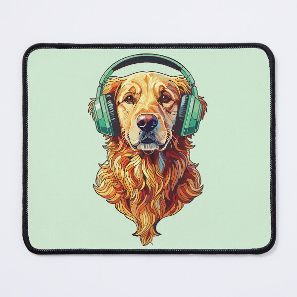 Item preview, Golden retriever with hearing aids mosaic designed and sold by designmari.