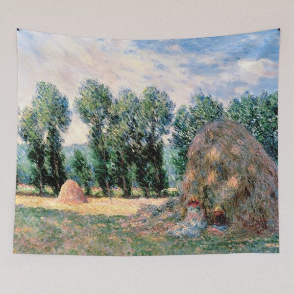Item preview, Haystacks by Claude Monet: Impressionist Countryside Fine Art Print designed and sold by artofuniverse.