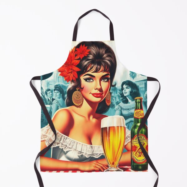 Artikelvorschau, Retro-Bierfrau entworfen und verkauft von PulpVintage.