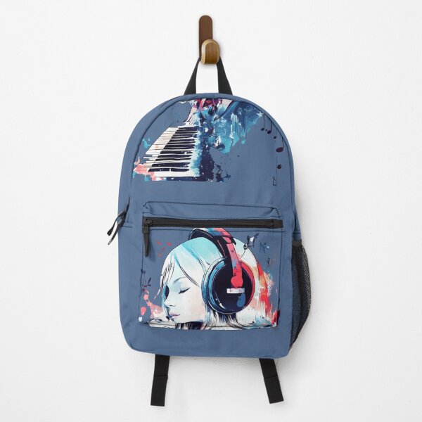 Item preview, “Rhythm Muse” captures a young woman lost in melody with oversized headphones. designed and sold by Med-th-ewolf.