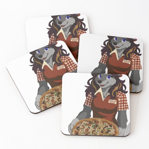 Item preview, Pizza Waitress Wolf designed and sold by KlakkDrawsStuff.