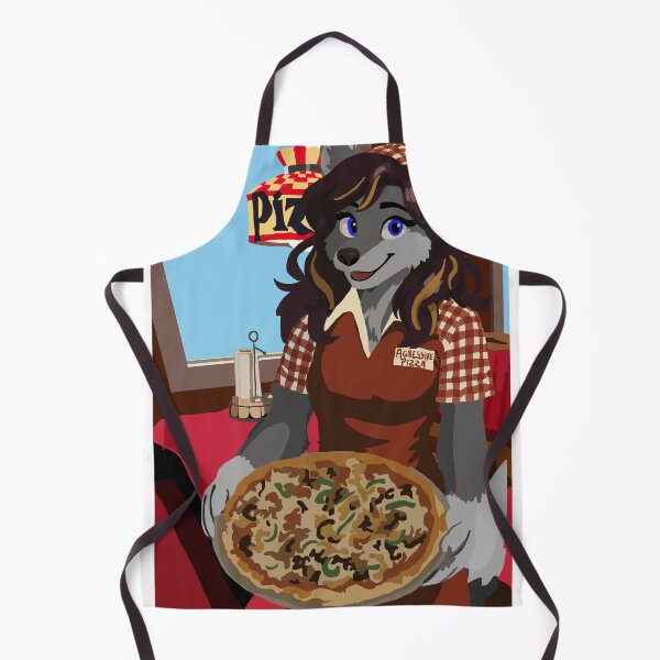 Item preview, Pizza Waitress Wolf designed and sold by KlakkDrawsStuff.