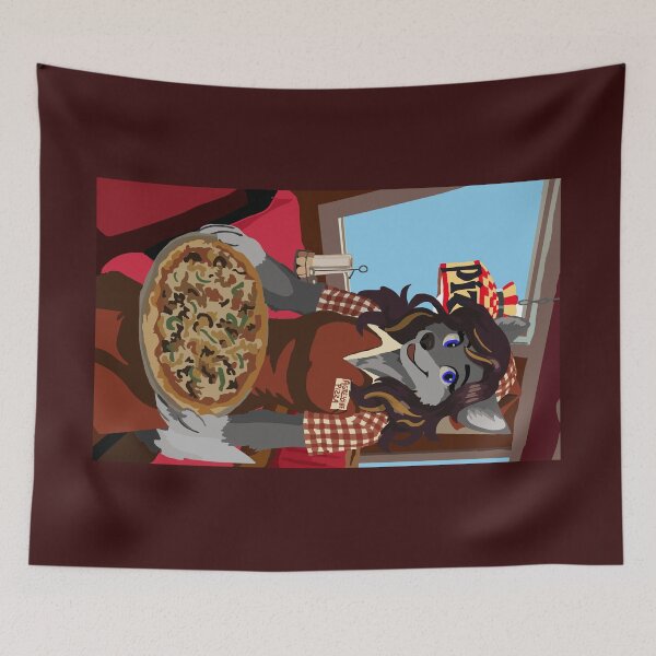 Item preview, Pizza Waitress Wolf designed and sold by KlakkDrawsStuff.