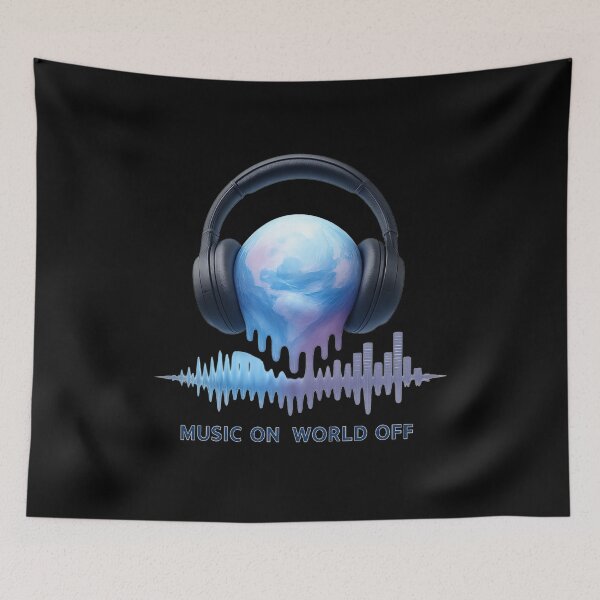 Item preview, Music On, World Off - Holographic Headphones & Planet designed and sold by MKreative Studio.