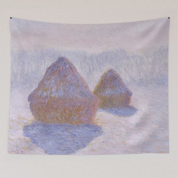 Item preview, Haystacks Effect of Snow and Sun by Claude Monet: Winter Impressionist Poster designed and sold by artofuniverse.