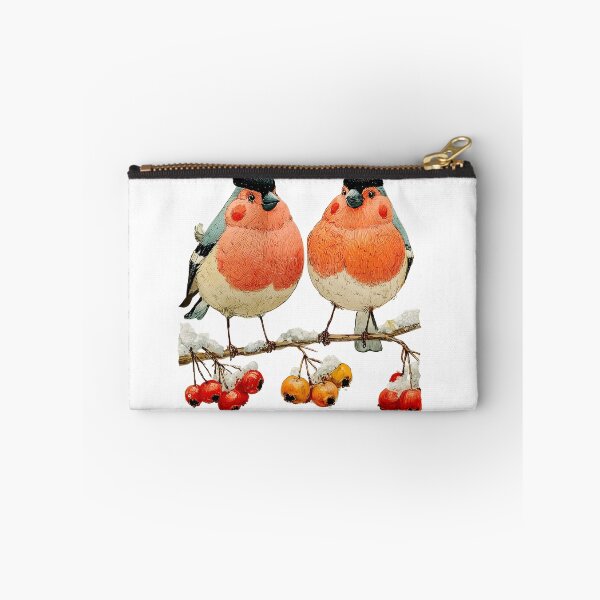 Item preview, Winter Bullfinches on Rowan Branch – Cozy Snowy Birds Illustration | Christmas Nature Art designed and sold by olenadykun.ai.